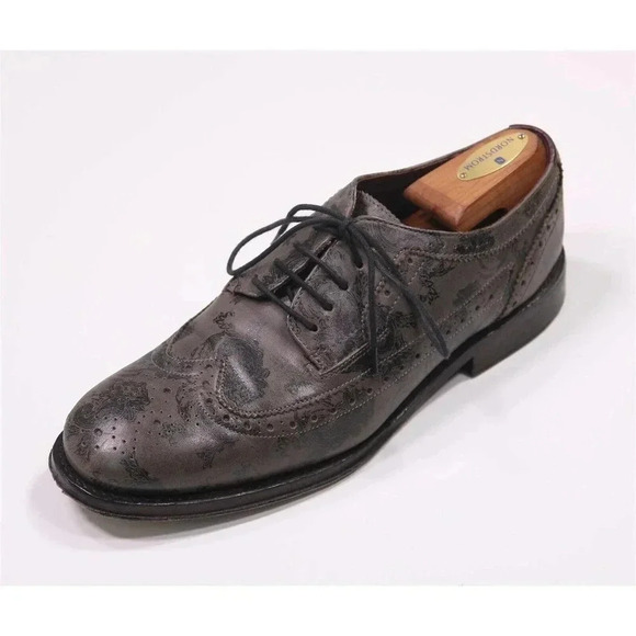 Ted Baker Brown/Black Paisley Wingtip Oxford Leather Dress Shoes Men\'s 8.5 main image 9